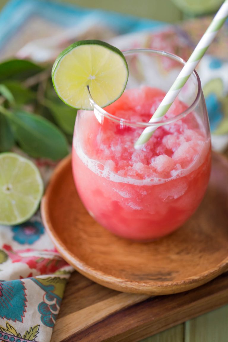 coconut lime watermelon slushie 3 Watermelon Recipes Happy National Watermelon Day!  These watermelon recipes will have you enjoying this sweet and healthy fruit in no time!