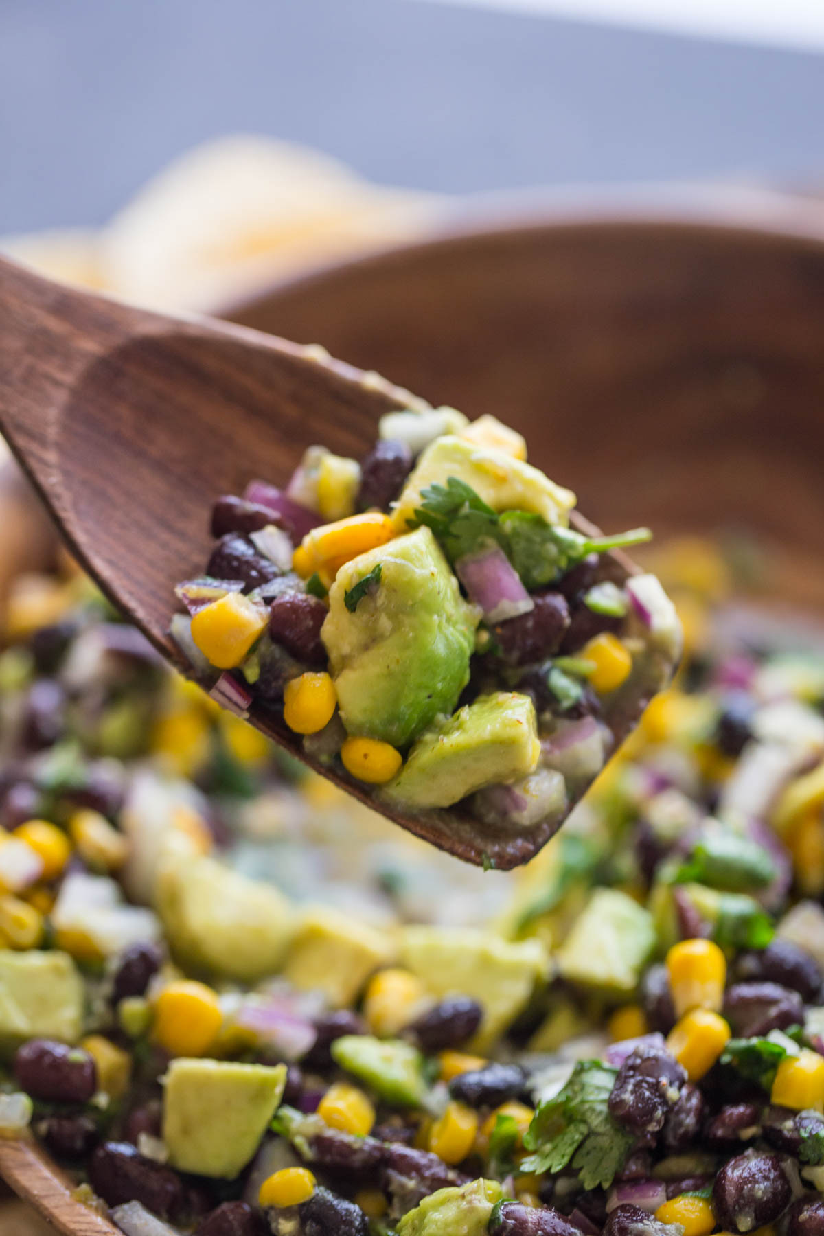 Quick and easy Avocado Dip on a spoon.  