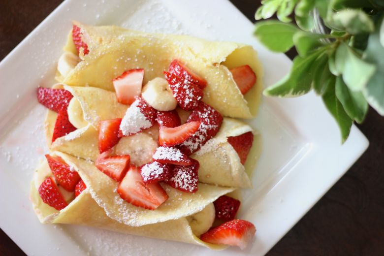 Strawberry Banana Crepes - perfect for a lazy Saturday morning breakfast