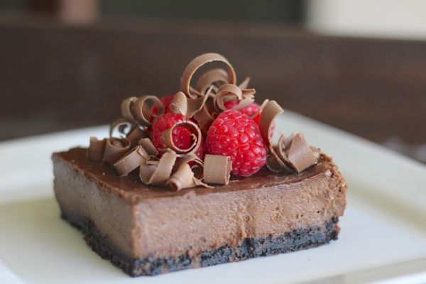Chocolate Cheesecake With Raspberries
