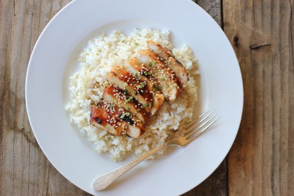 Homemade Teriyaki Chicken and Rice - sticky, sweet homemade teriyaki sauce over grilled chicken and rice