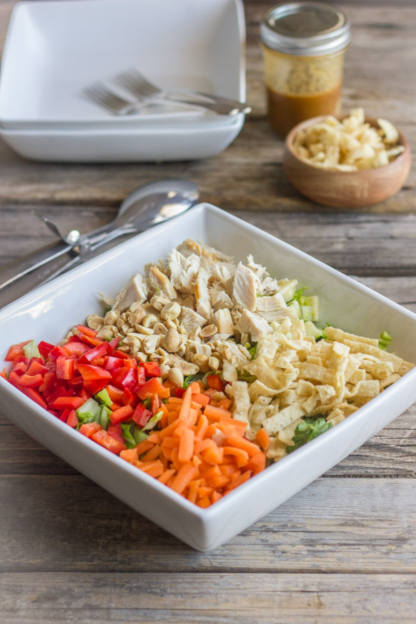 Chopped Chinese Chicken Salad With Sesame Peanut Dressing - Lovely Little Kitchen Chopped Chinese Chicken Salad With Sesame Peanut Dressing - Lovely Little Kitchen