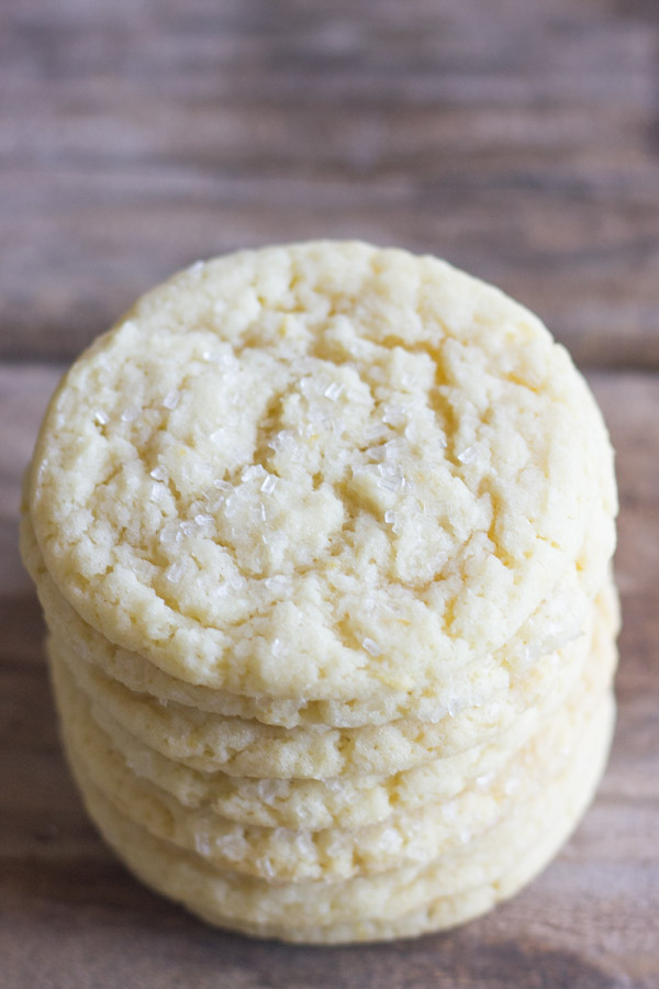 Bakery Style Sugar Cookies in a stack of seven.  