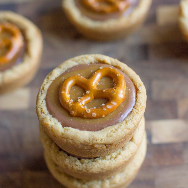 The cookie cup version of the Take Five candy bars! You've GOTTA make these!