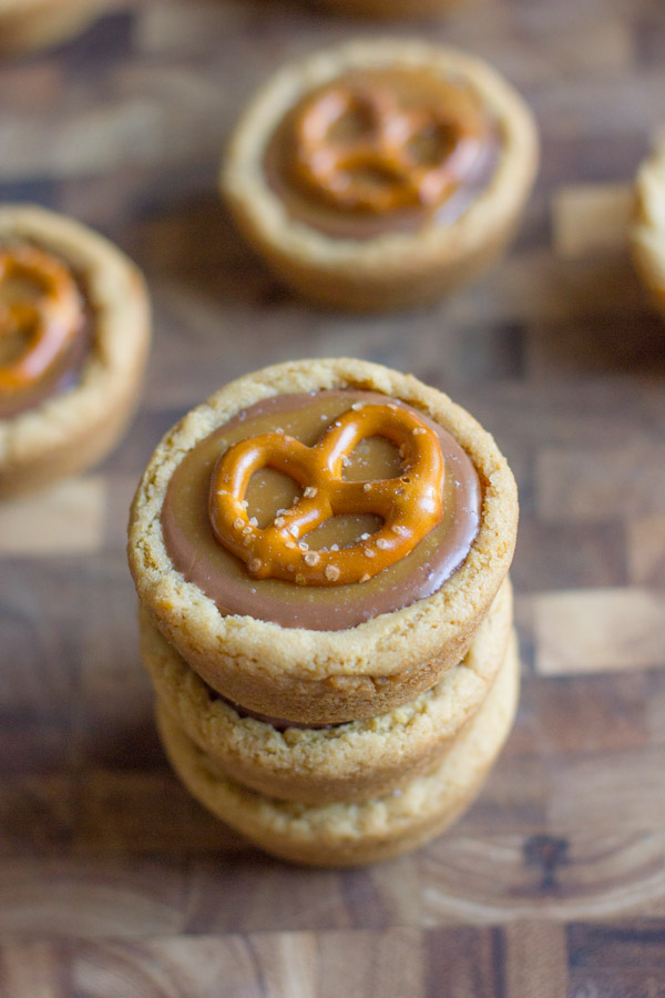 The cookie cup version of the Take Five candy bars! You've GOTTA make these!