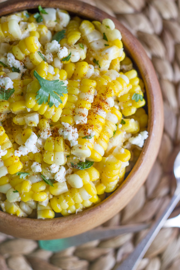 Chili Lime Sweet Corn Salad in a bowl.  