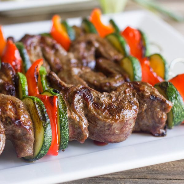 These grilled flank steak kebobs are so tender and flavorful. Time to get your grill on!