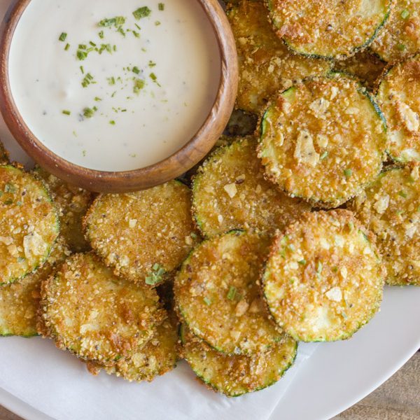 Pita Chip Fried Zucchini - zucchini breaded with pita chip crumbs and fried to golden brown perfection!