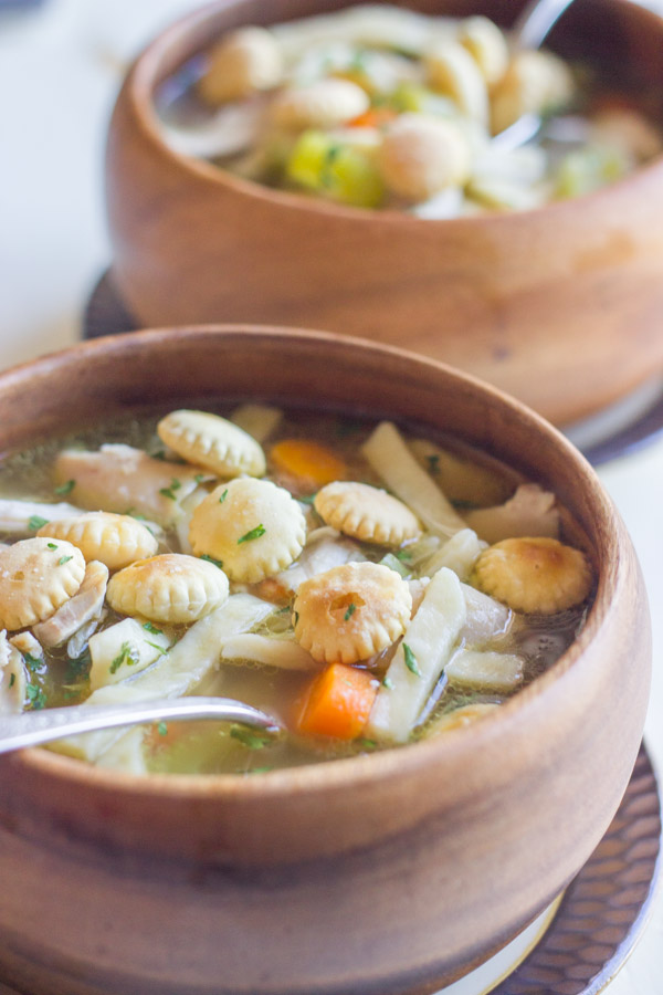Homemade Chicken Noodle Soup - How to make your own homemade chicken noodle soup using a rotisserie chicken from the grocery store deli.