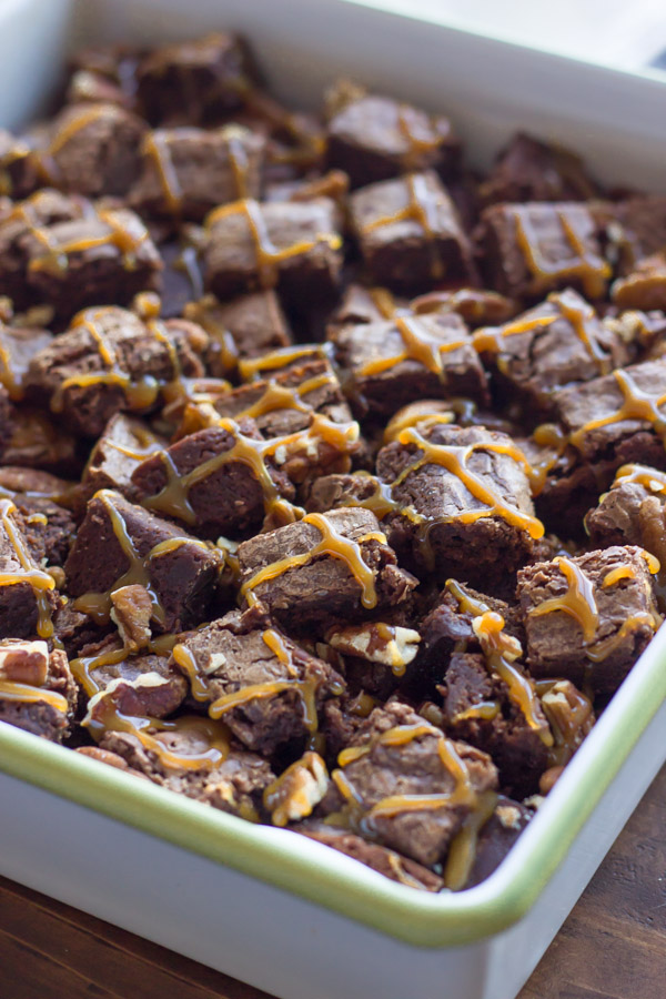 Copycat Zupas Rockslide Brownies in a baking dish.