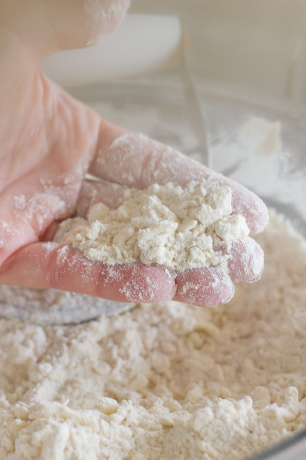 Butter mixed in with the dry ingredients for the Gingerbread Oat Scones.  
