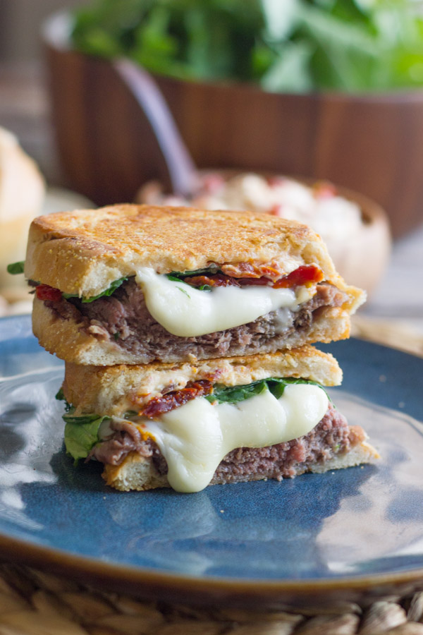 Roast Beef and Sundried Tomato Cream Cheese Panini