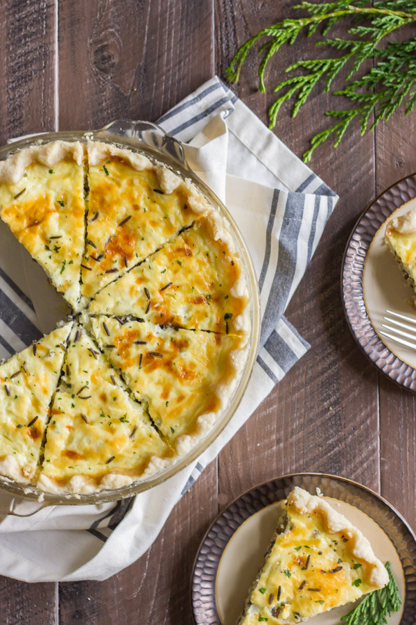 Cheesy Wild Rice Quich - Canadian bacon, nutty wild rice, and creamy, cheesy eggs all baked up in a buttery, flakey pie crust!