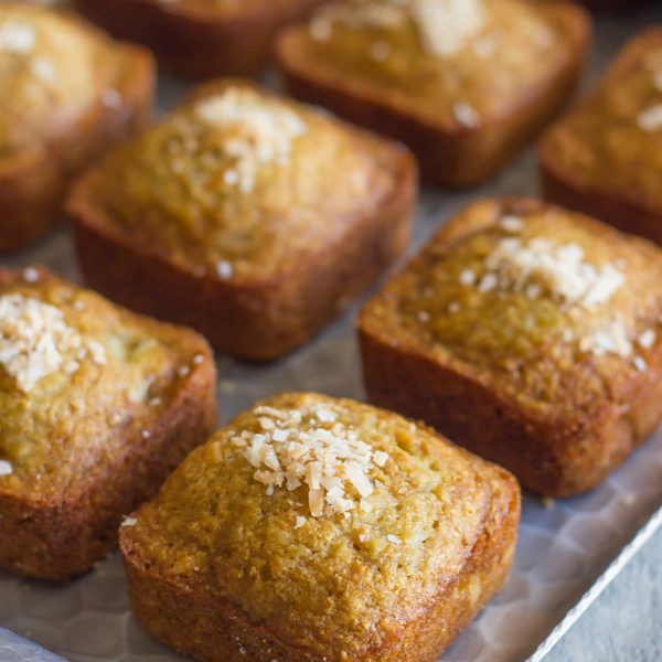 Whole Wheat Toasted Coconut Banana Muffins - made with white whole wheat flour and coconut oil. So good!