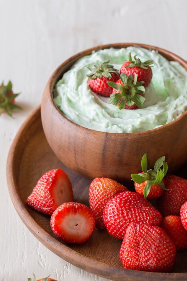 Creamy Pistachio Fruit Dip - so good and easy too! Only three simple ingredients.