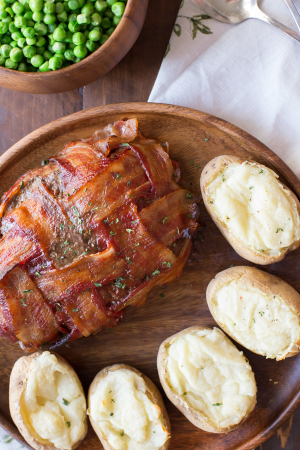 Bacon Wrapped Meatloaf - comfort food at it's best, kicked up a notch with a Smokehouse Maple seasoning!