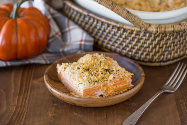 Smoked Chili Sweet Potato Gratin - A spicy twist on the traditional sweet potato dish that is perfect for your Thanksgiving table!