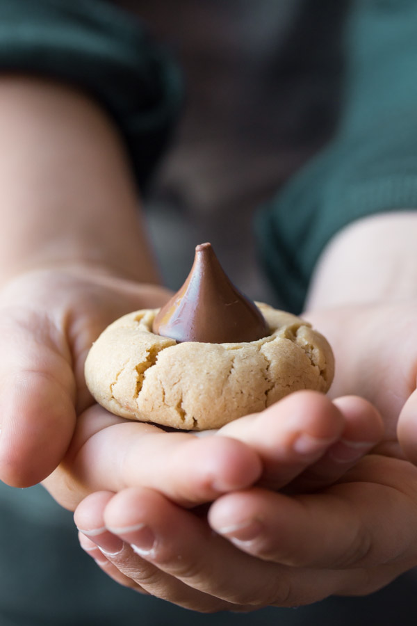 No Shortening Peanut Butter Blossoms - That classic Christmas cookie we love made with coconut oil instead of shortening!