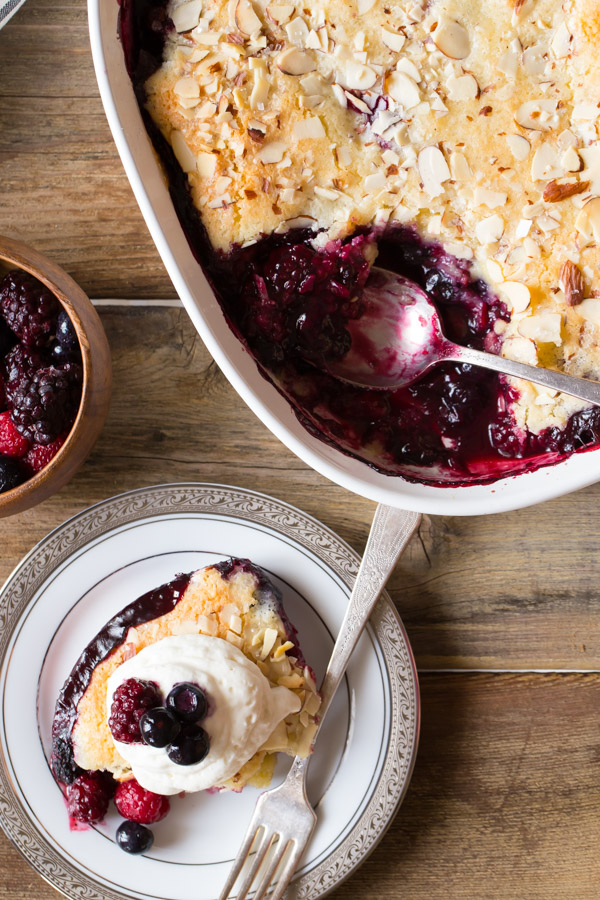 Triple Berry Almond Cobbler