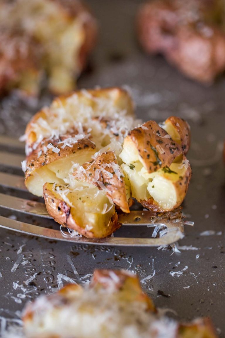 Smashed and Roasted Parmesan Potatoes