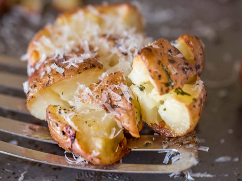 Give boring potatoes a facelift by smashing, adding butter and herbs, and roasting until they are perfectly crisp!