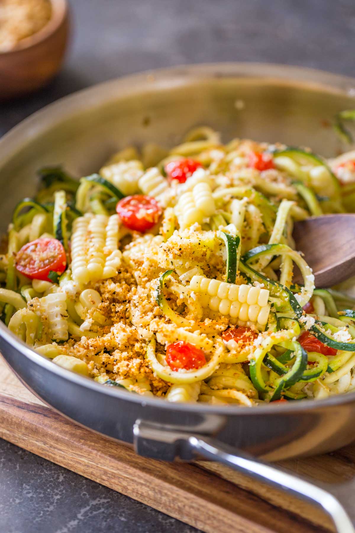Sautéed Zoodles With Toasted Panko Crumbs - Lovely Little Kitchen