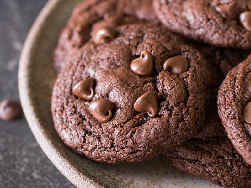 One Bowl Triple Chocolate Brownie Cookies-3
