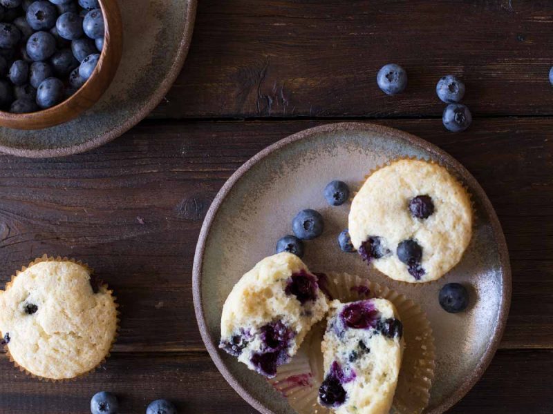 These sweet Vanilla Blueberry Buttermilk Muffins are so tender and creamy. You will LOVE them!