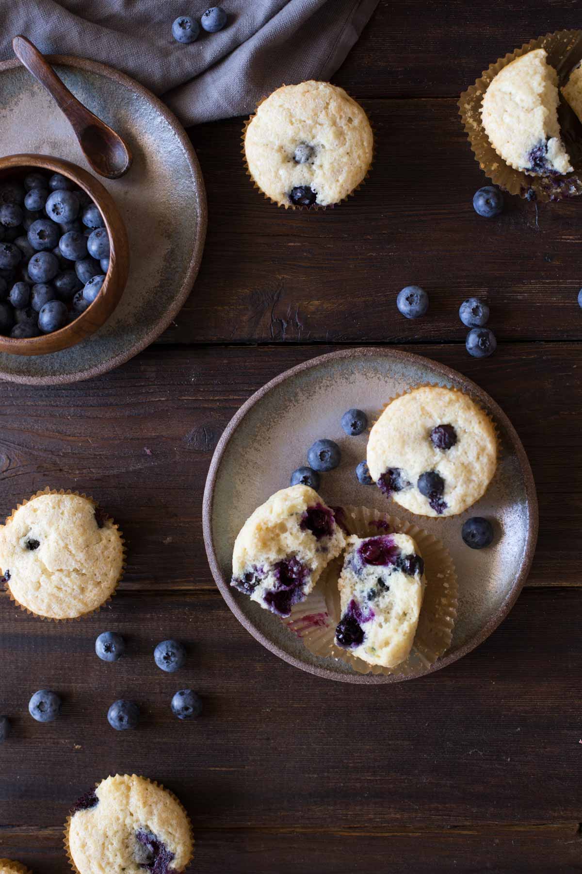 These sweet Vanilla Blueberry Buttermilk Muffins are so tender and creamy. You will LOVE them!