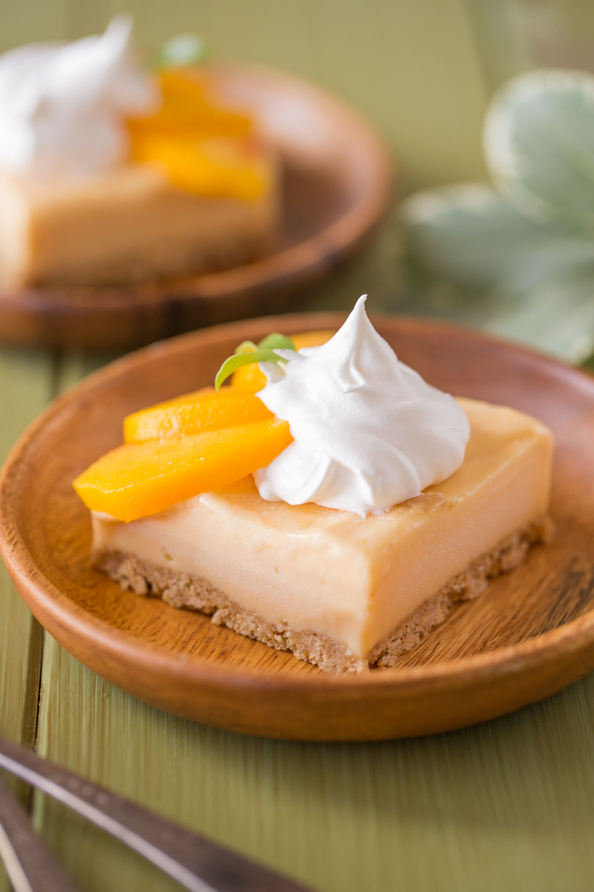 An easy, refreshing peach ice cream dessert made with fresh peaches and a graham cracker crust!