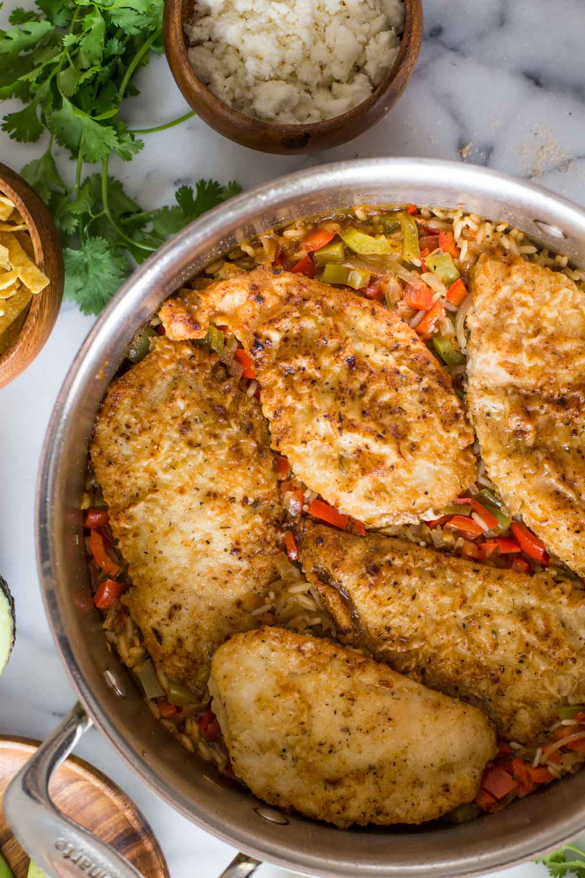 A delicious, quick and easy dinner made in one skillet so you can make family time happen and clean up a breeze!