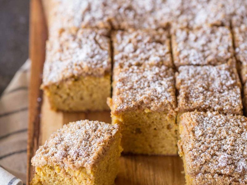 So moist and delicious, this Pumpkin Spice Coffee Cake is perfect for the holidays!