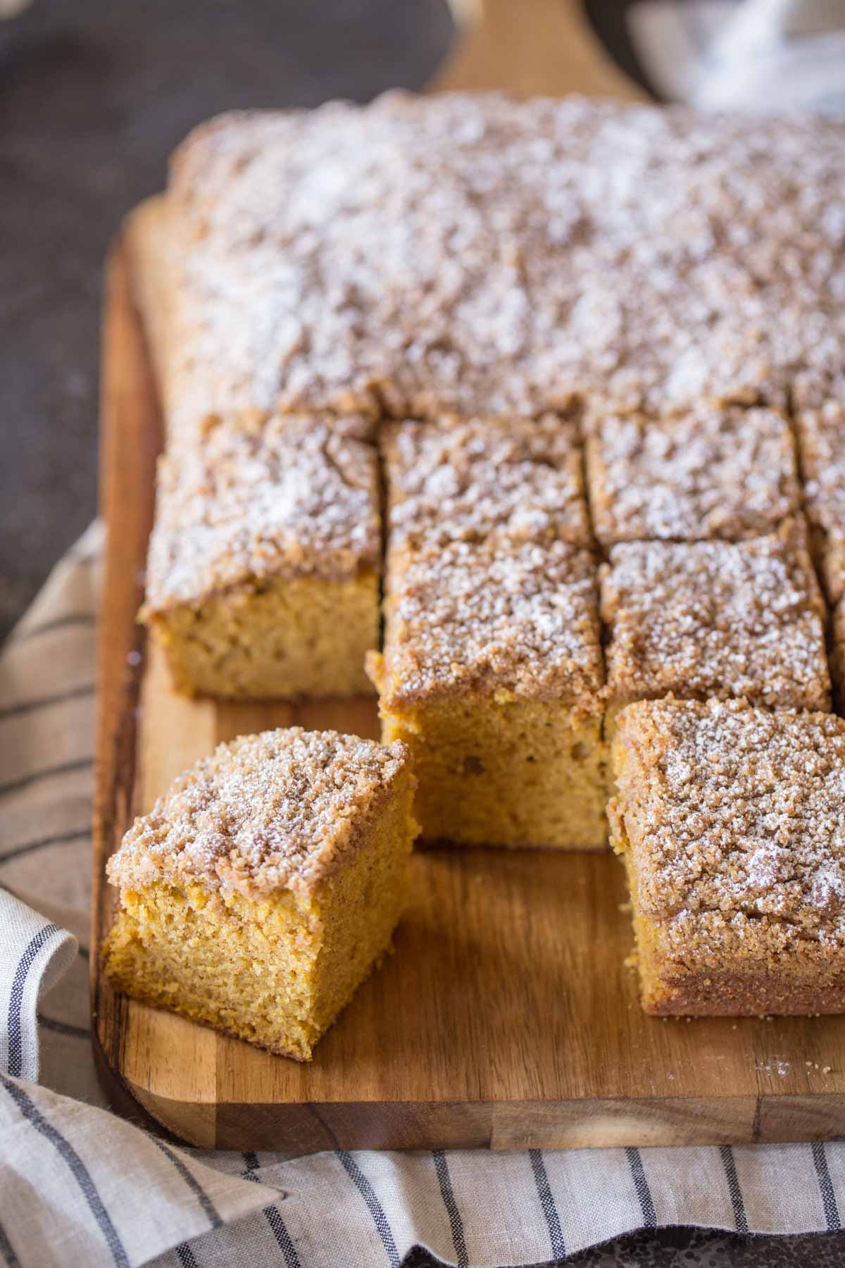 So moist and delicious, this Pumpkin Spice Coffee Cake is perfect for the holidays!