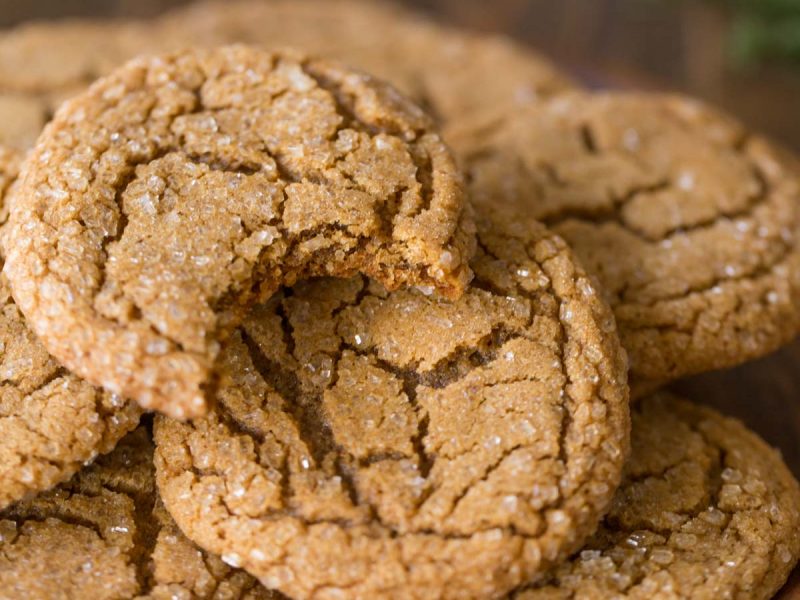 I love these Old Fashioned Ginger Snaps, with their sparkling sugary exterior, crisp edge and slightly chewy center!