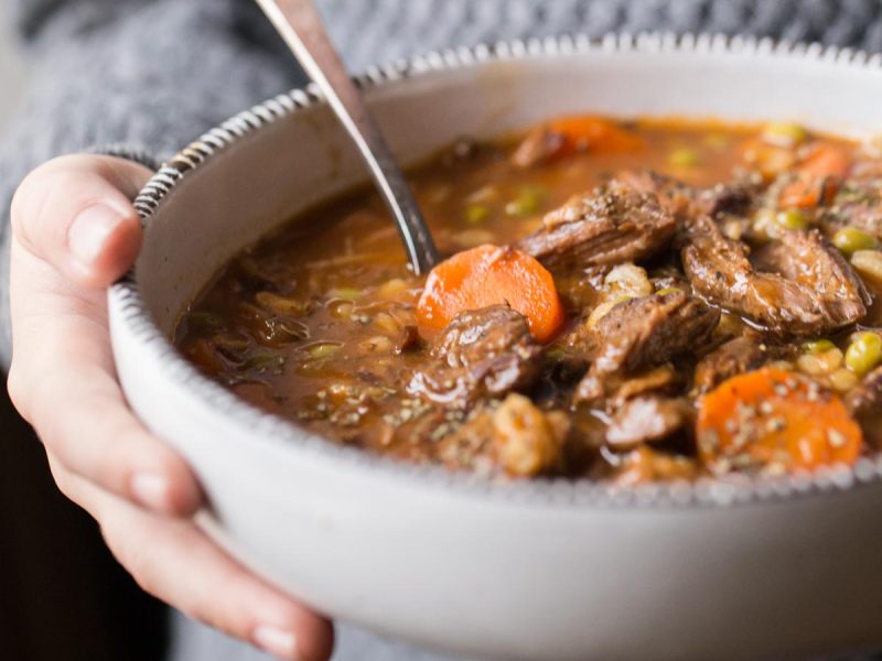This Beef and Barley Vegetable Soup is hearty and flavorful and tastes so very good on a cold day.  Serve it with warm, crusty bread and soft butter. Good for body and soul!