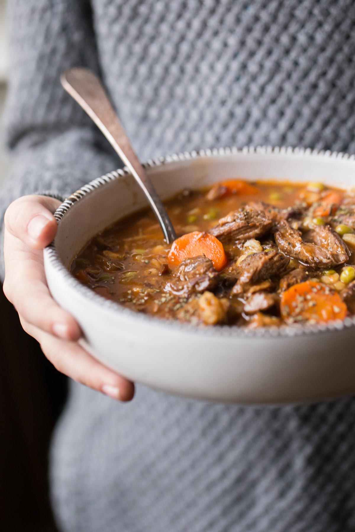 This Beef and Barley Vegetable Soup is hearty and flavorful and tastes so very good on a cold day.  Serve it with warm, crusty bread and soft butter. Good for body and soul!