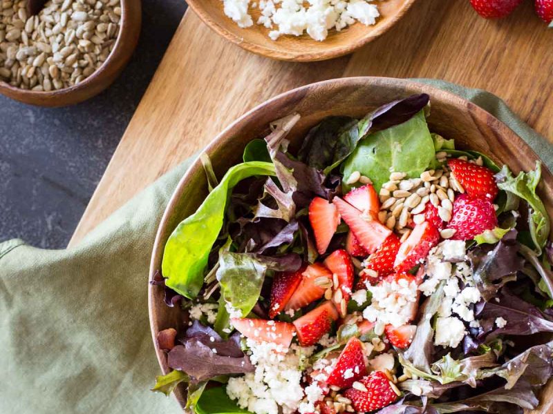 This Easy Strawberry Balsamic Salad has sweet, crunchy, and tangy all working together to make a party in your mouth. You'll love it!
