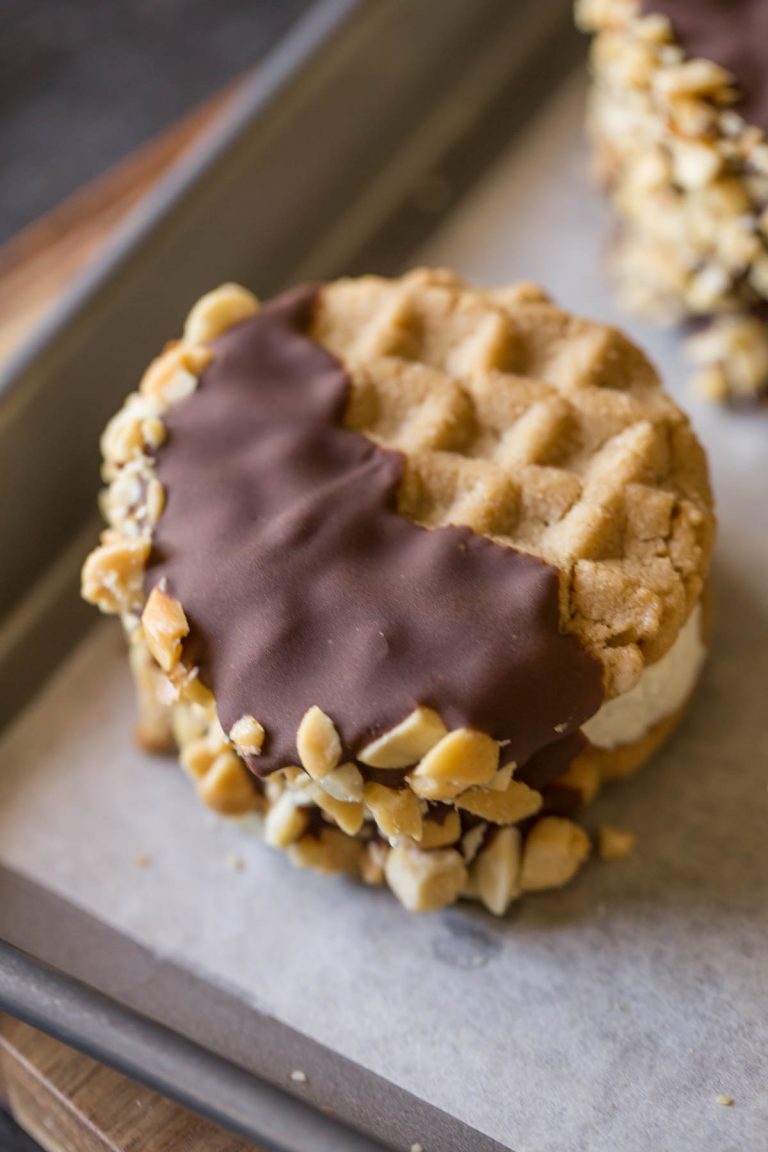 Peanut Butter Cookie Ice Cream Sandwiches