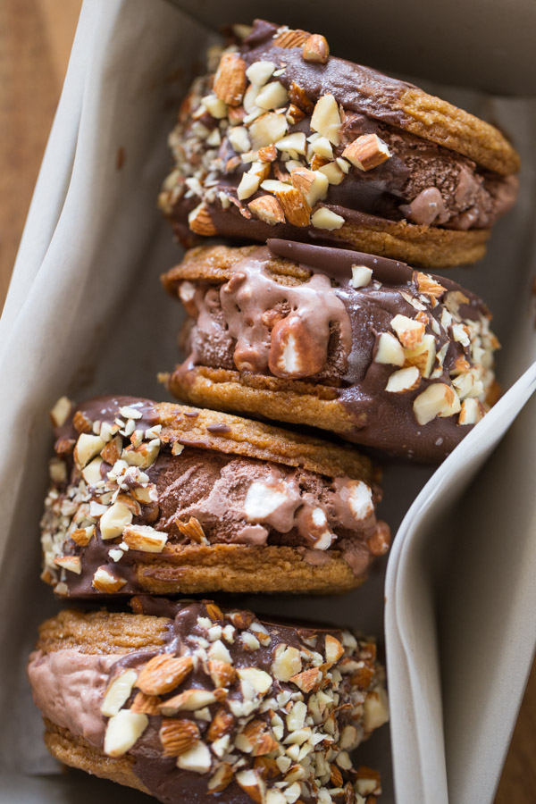 We've got a graham cracker cookie plus Rocky Road Ice Cream, a milk chocolate coating, and some crushed roasted and salted almonds!