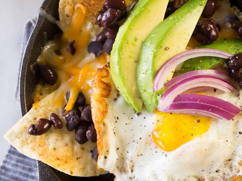 If you've ever dreamed of having chips and salsa for breakfast, these Breakfast Nacho Skillets are for you. The secret is definitely in that sauce!