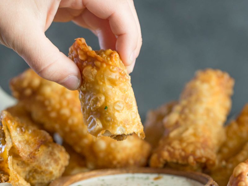 I can't think of anything more game day worthy than these Fried Sloppy Joe Rolls - they are dip-able, delicious, and filled with meat and cheese! Let's eat!
