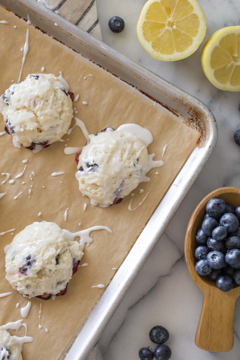 Glazed Lemon Blueberry Muffin Tops