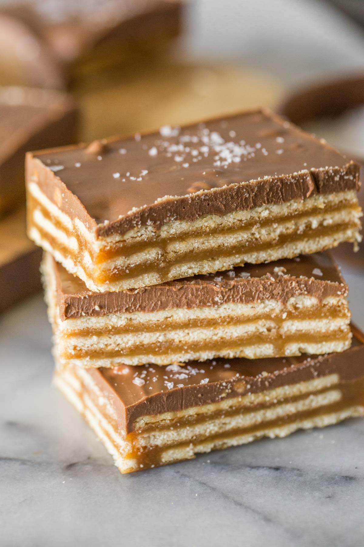 Close up shot of stacked Salt River Bars. 