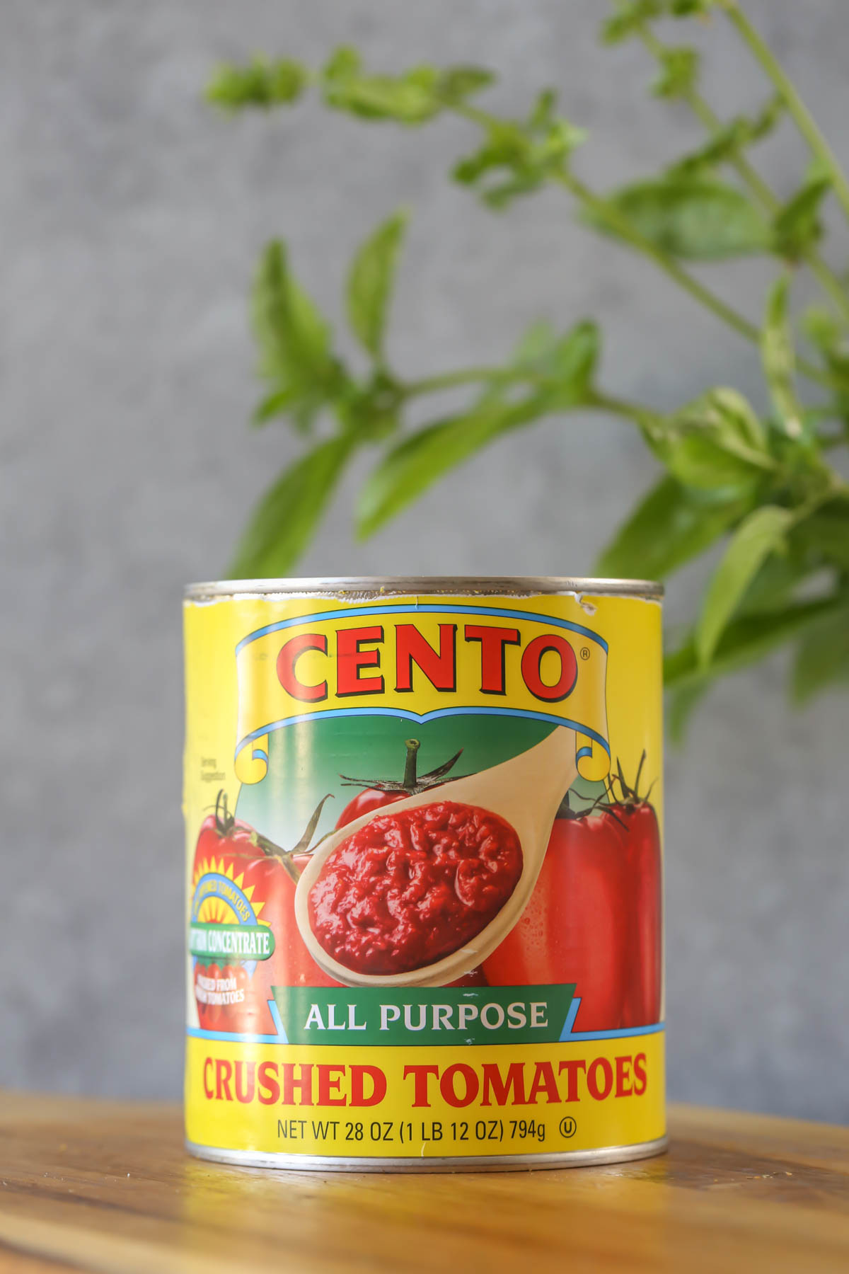 A can of Cento tomatoes used in the Creamy Balsamic Tomato Soup.